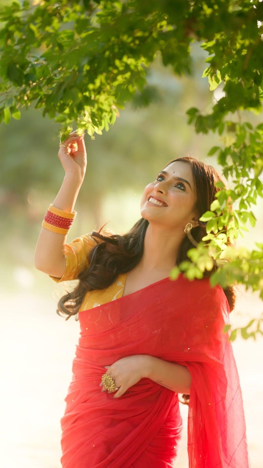 RED TARA SAREE - Eternity by Sakshi