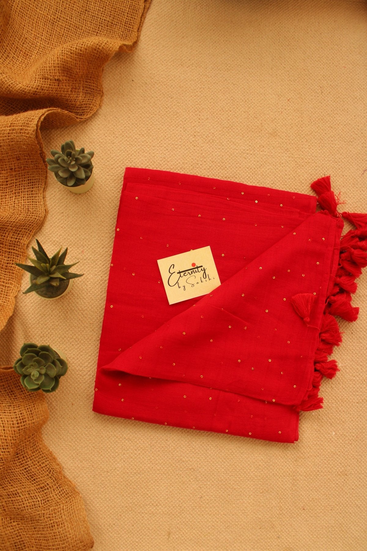 RED TARA SAREE - Eternity by Sakshi