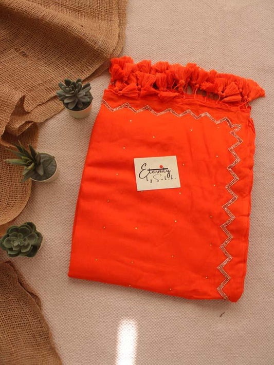 Saffron Noor Saree + Orange Noori Blouse Combo - Eternity by Sakshi