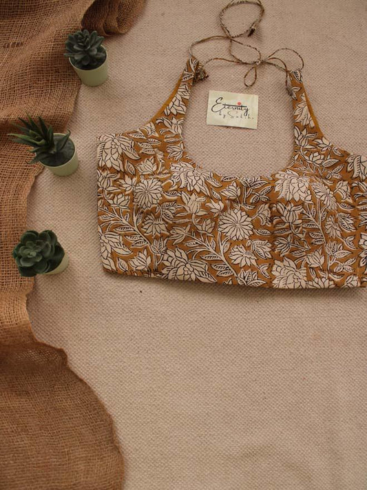 Sand Yellow Kalamkari Blouse - Eternity by Sakshi
