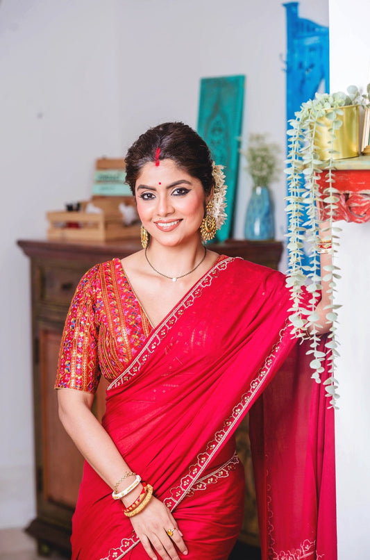 Scarlet Noor Saree - Eternity by Sakshi