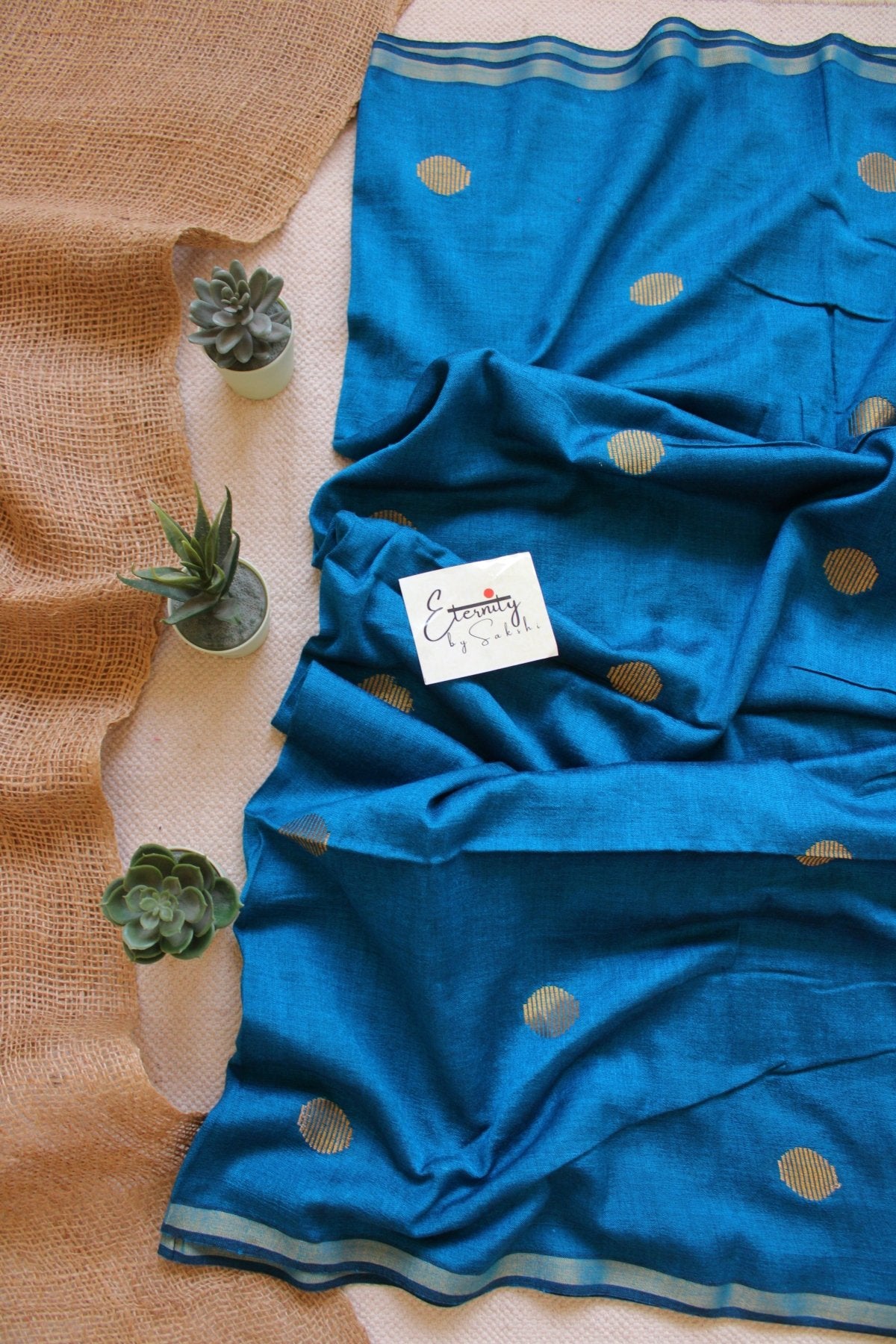 Sea Blue Polka Saree - Eternity by Sakshi