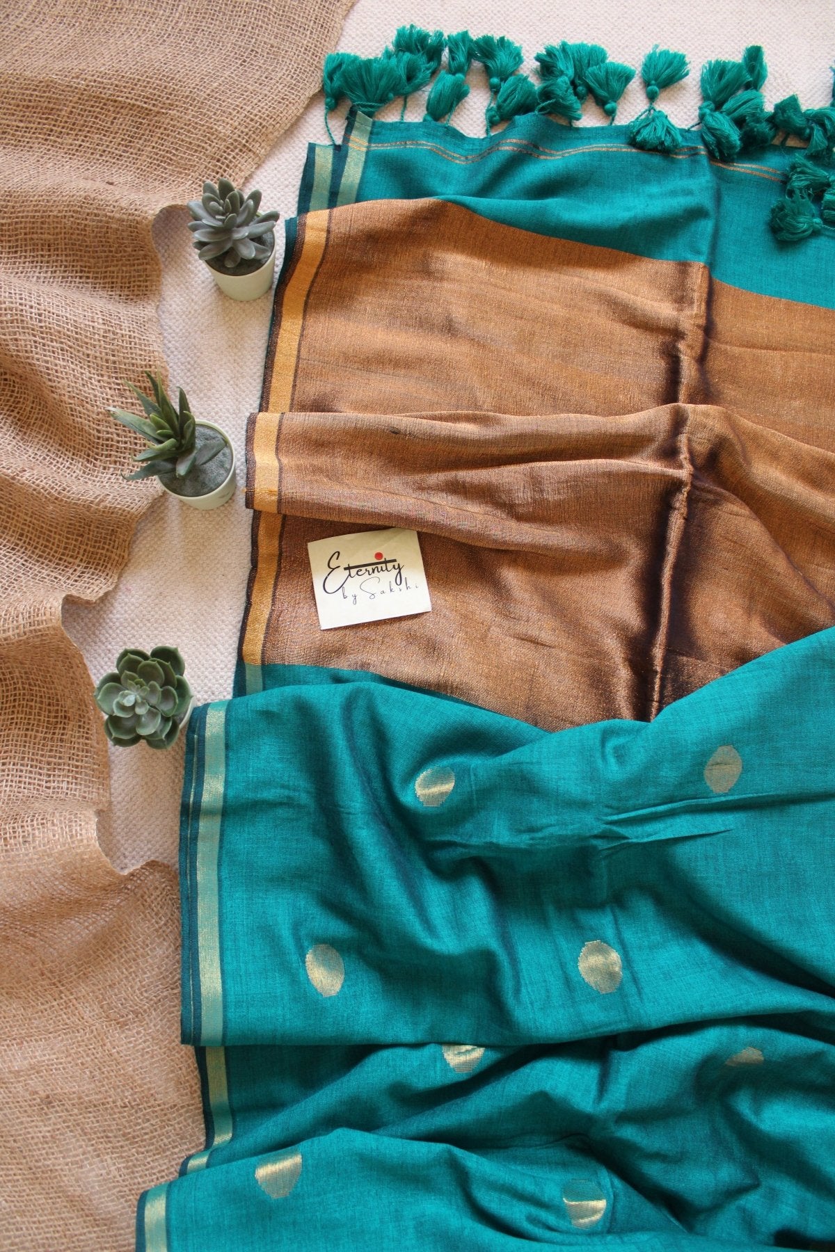 Sea Green Polka Saree - Eternity by Sakshi