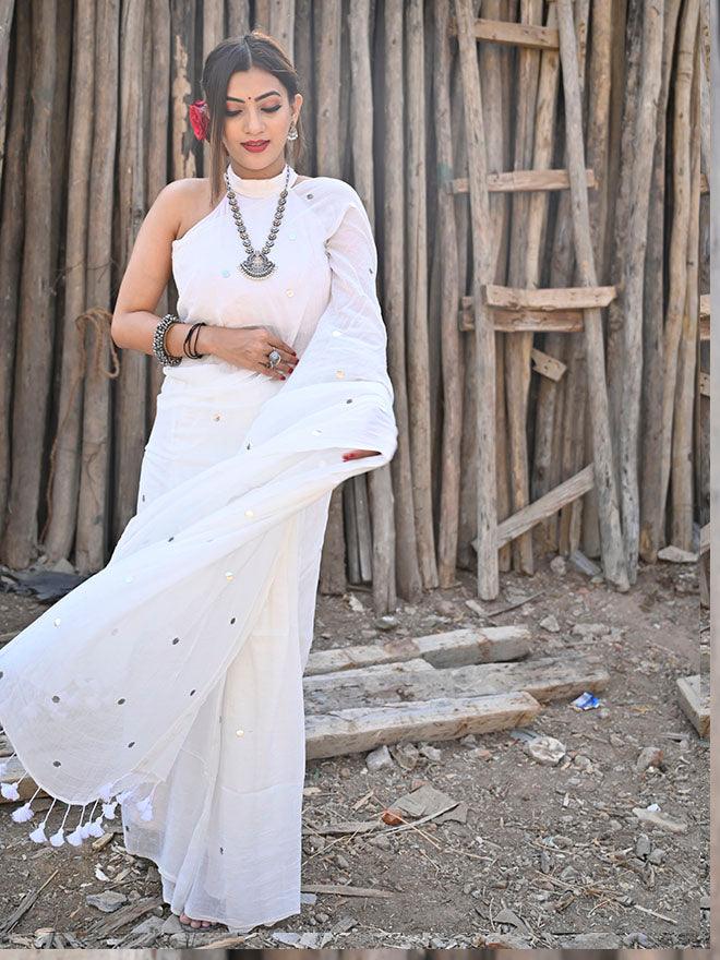 SNOW WHITE SAREE - Eternity by Sakshi