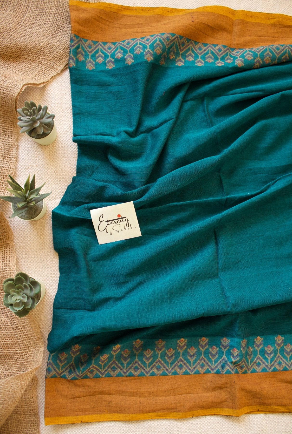Turquoise Mohe saree - Eternity by Sakshi