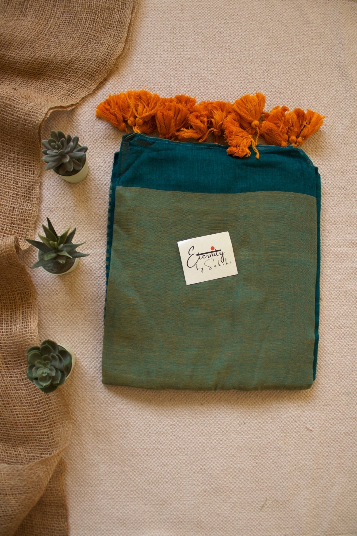 Turquoise Mohe saree - Eternity by Sakshi