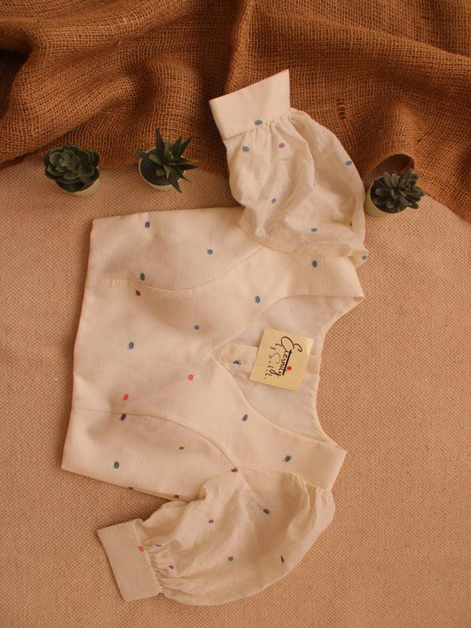 White Polka Blouse - Eternity by Sakshi