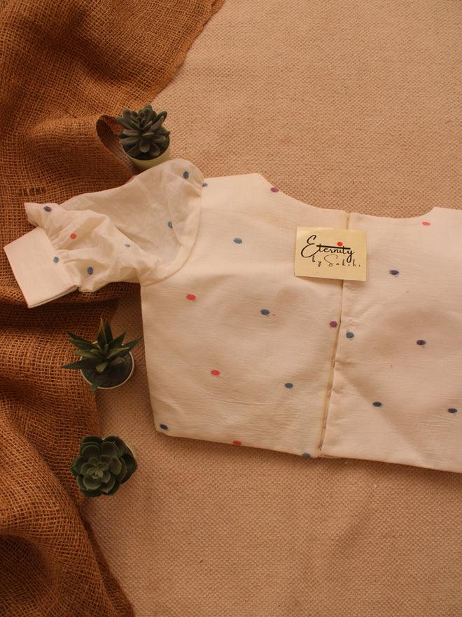 White Polka Blouse - Eternity by Sakshi