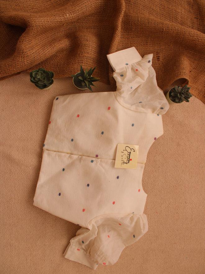White Polka Blouse - Eternity by Sakshi