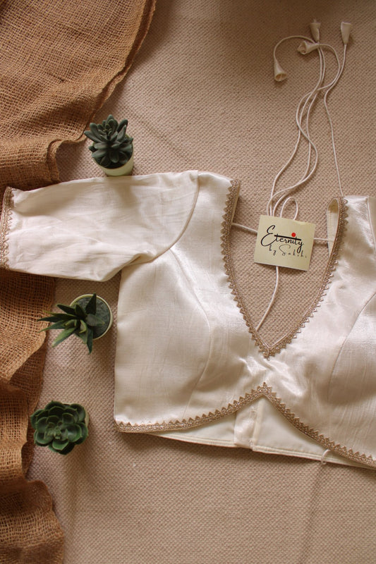 White Radhika Blouse - Eternity by Sakshi