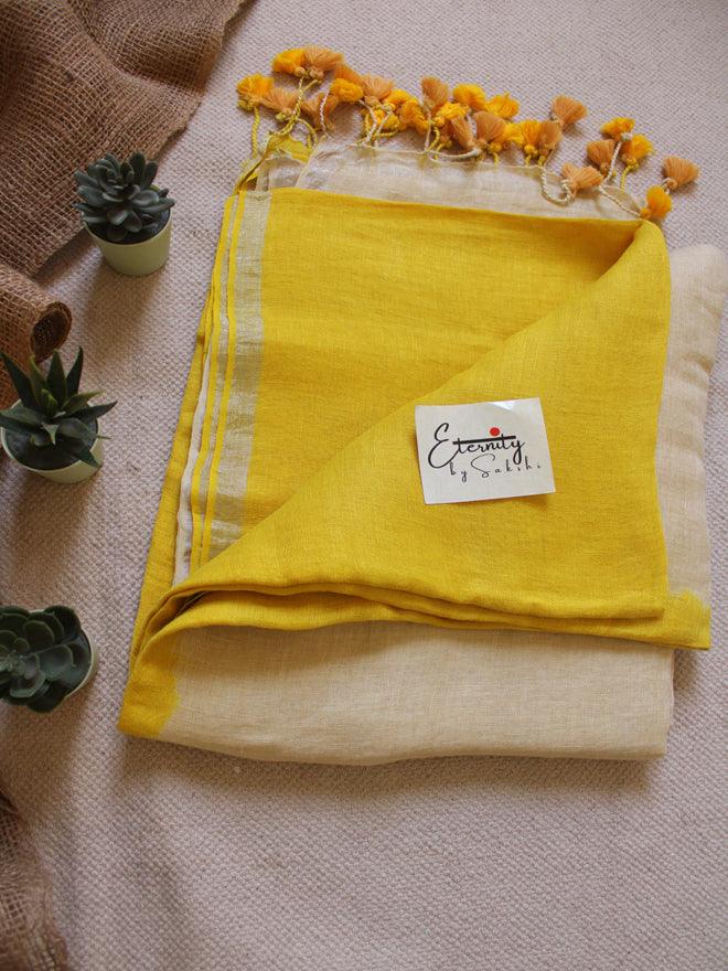 Yellow Ombre Saree - Eternity by Sakshi