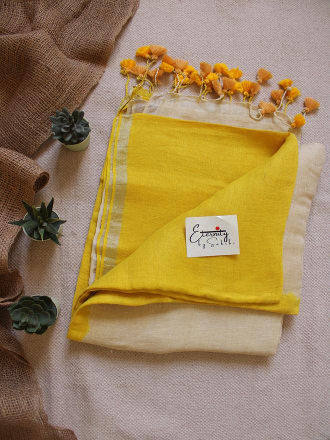 Yellow Ombre Saree - Eternity by Sakshi