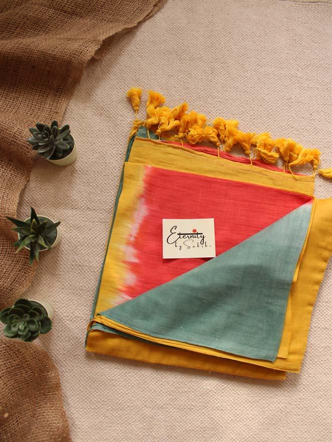 YELLOW TIE AND DYE SAREE - Eternity by Sakshi