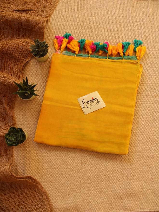 YELLOW TIE AND DYE SAREE - Eternity by Sakshi