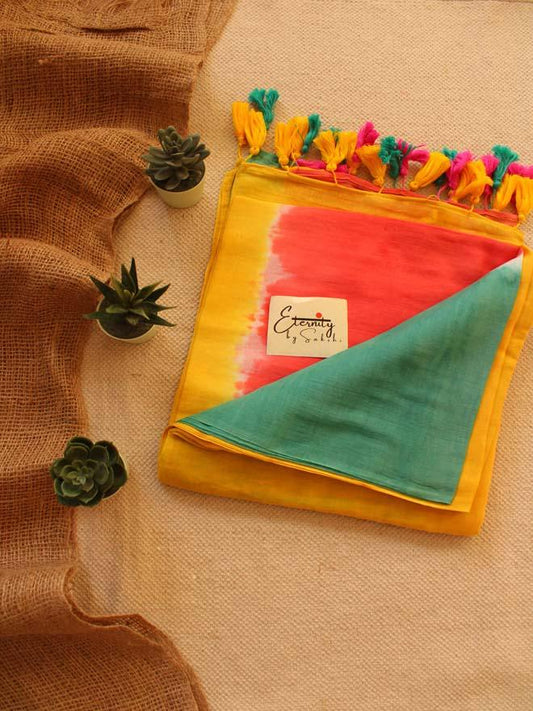 YELLOW TIE AND DYE SAREE - Eternity by Sakshi