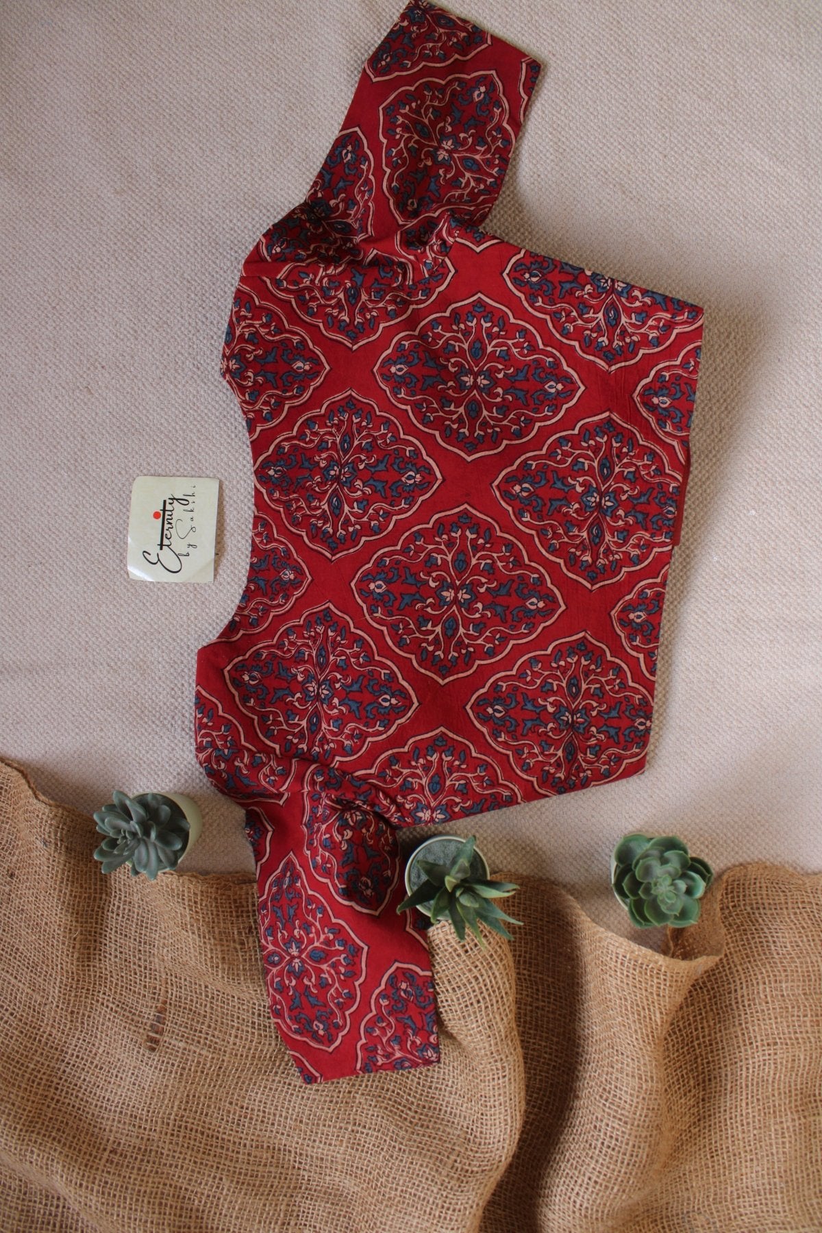 Ajrakh - Charm Red Blouse - Eternity by Sakshi