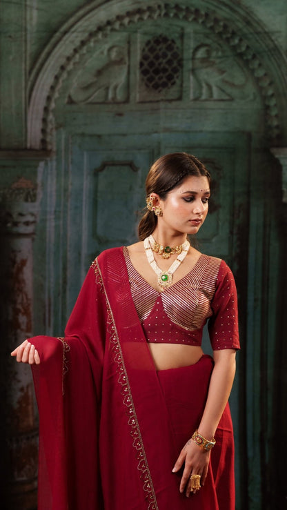 Scarlet Noor Saree - Eternity by Sakshi