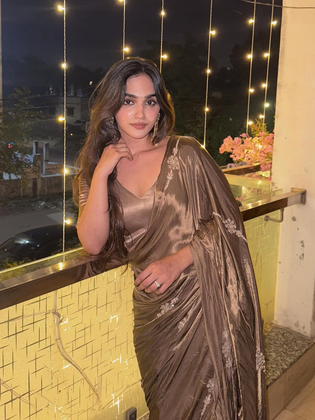 Cappuccino Modal Handwork Saree