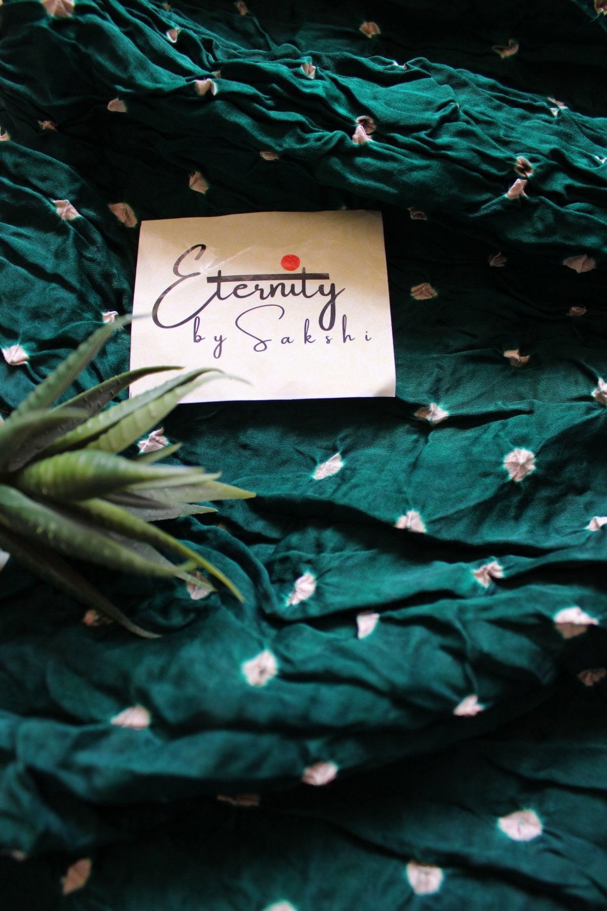 Green Modal Bandhani Saree - Eternity by Sakshi