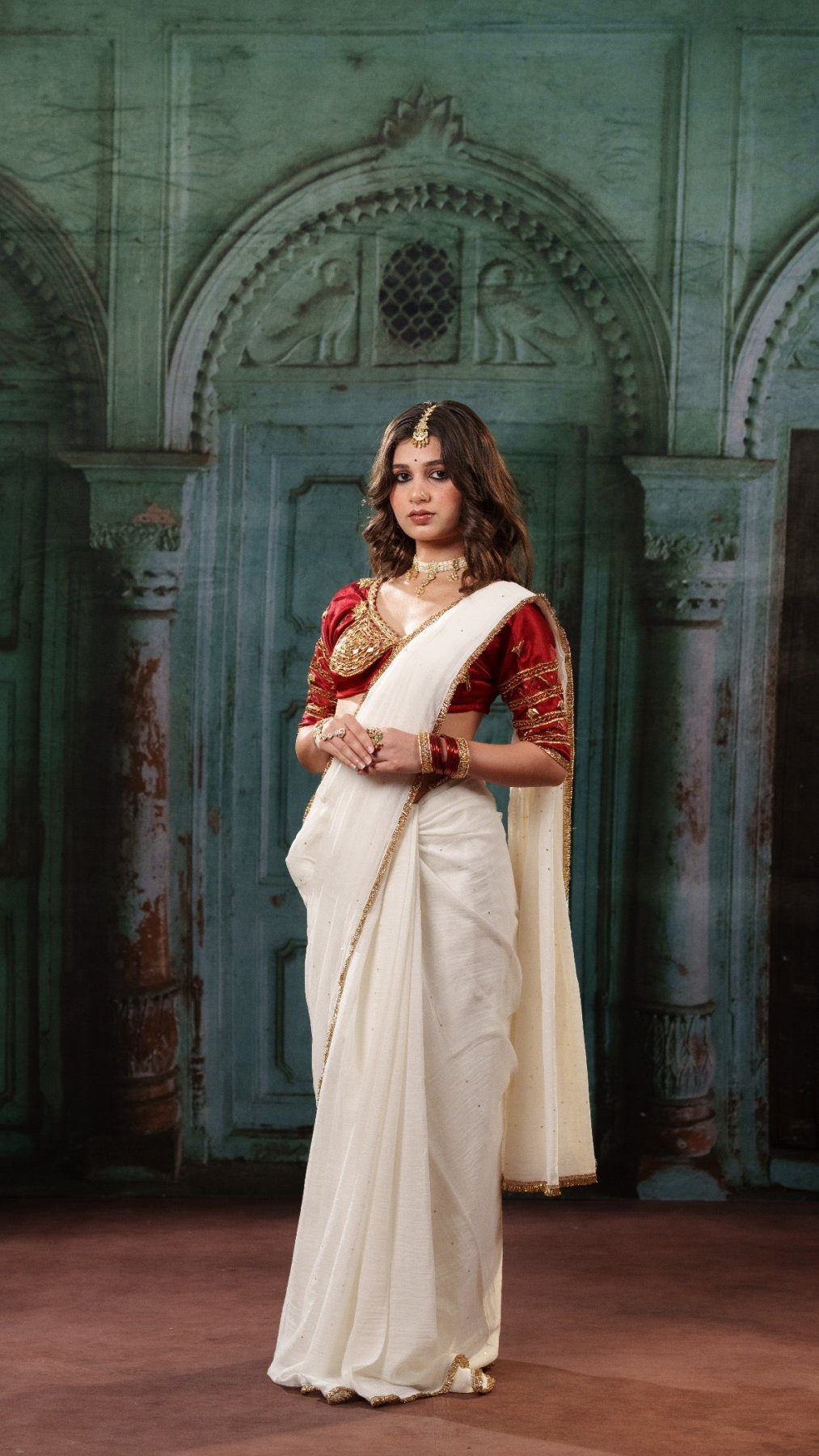 White Gulbahar Saree - Eternity by Sakshi