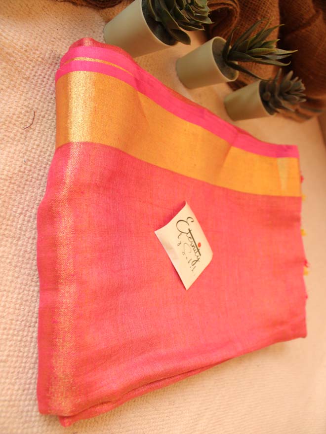 GULABI GLITTER SAREE