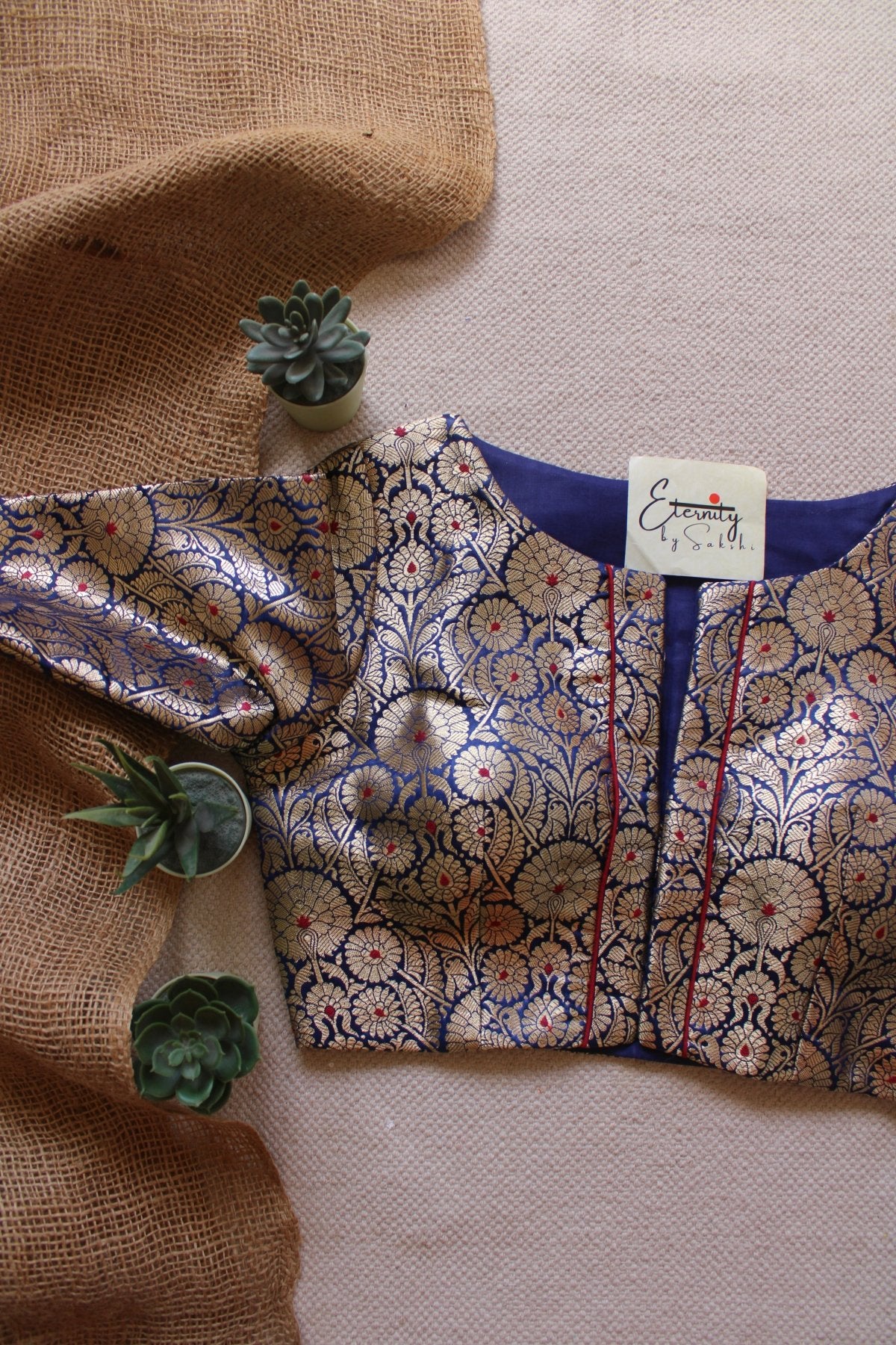 Blue Utsav Brocade Blouse - Eternity by Sakshi