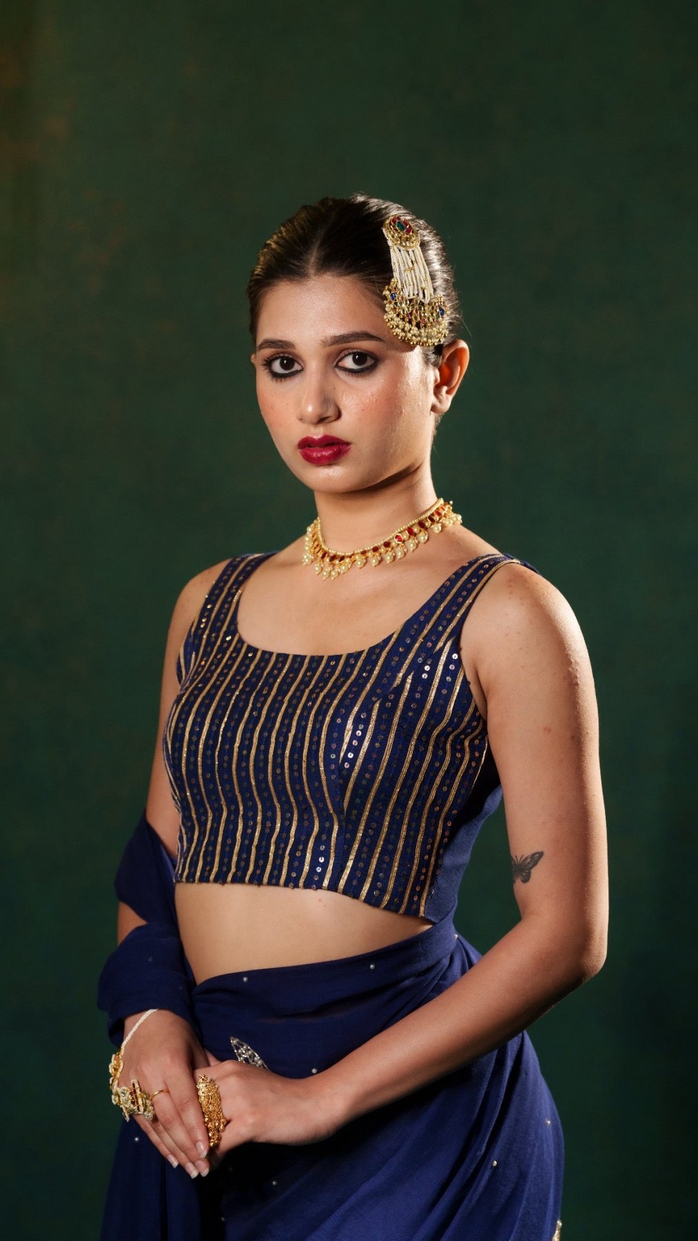 Blue Sitara Noorie Blouse - Eternity by Sakshi