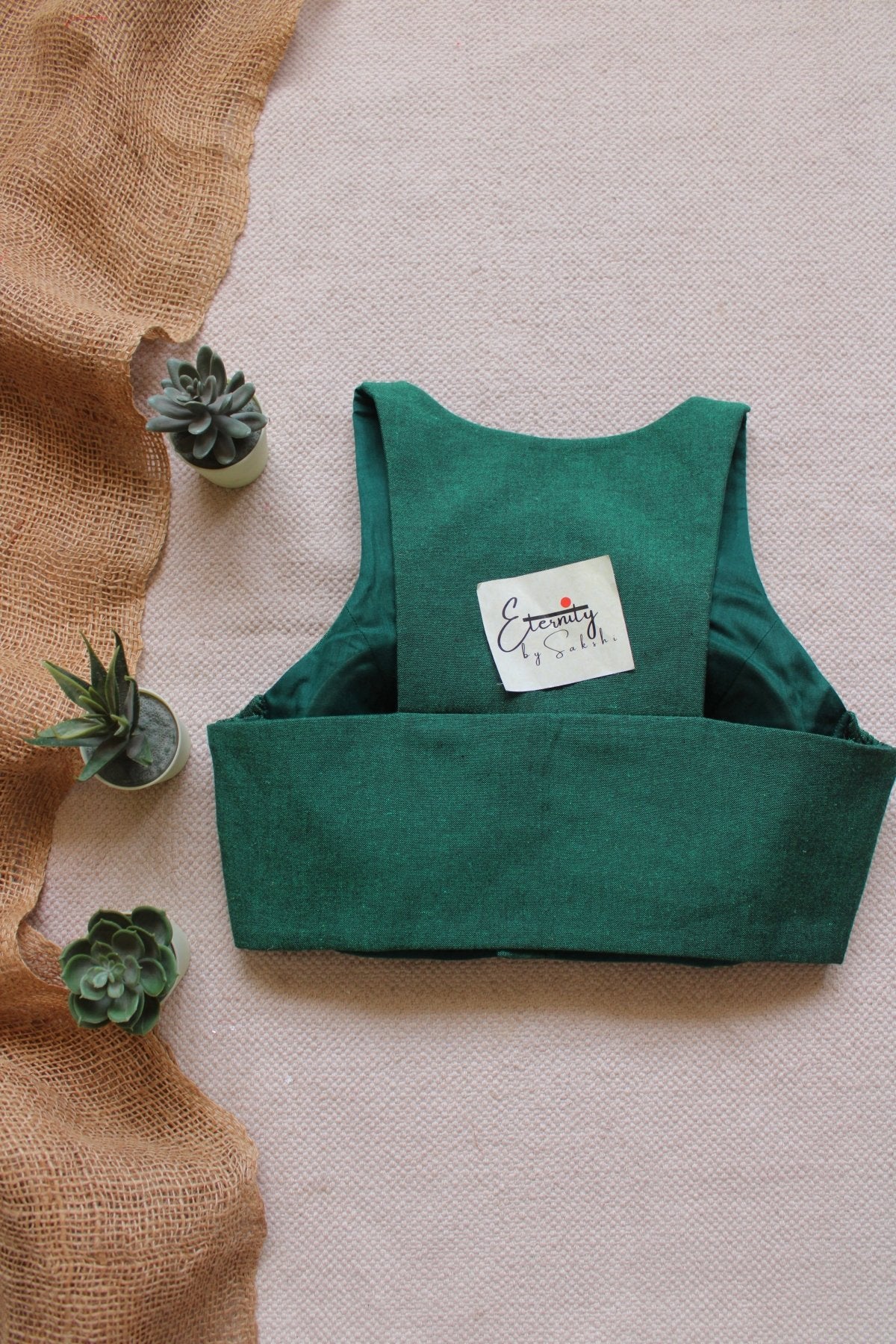 Gulmohar Green Stretchable Blouse - Eternity by Sakshi