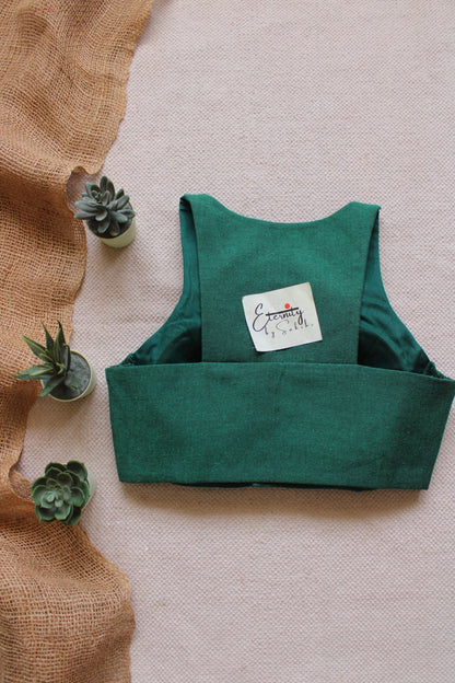 Gulmohar Green Stretchable Blouse - Eternity by Sakshi