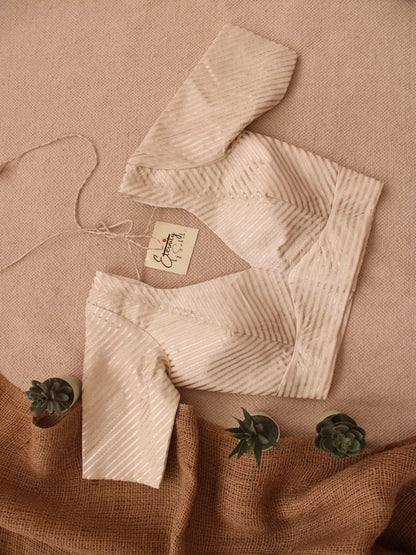 White Stripes Chanderi Blouse - Eternity by Sakshi