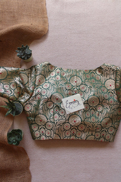 Green Utsav Brocade Blouse - Eternity by Sakshi