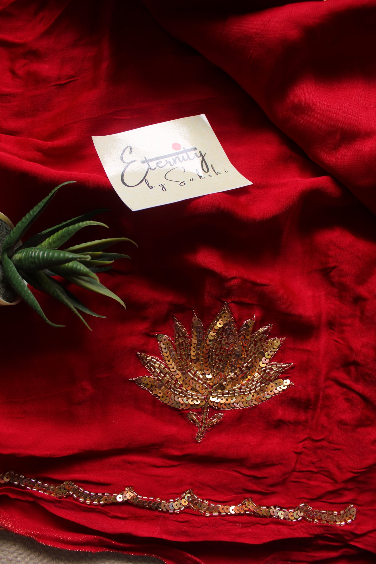 Lotus Modal Handwork Saree
