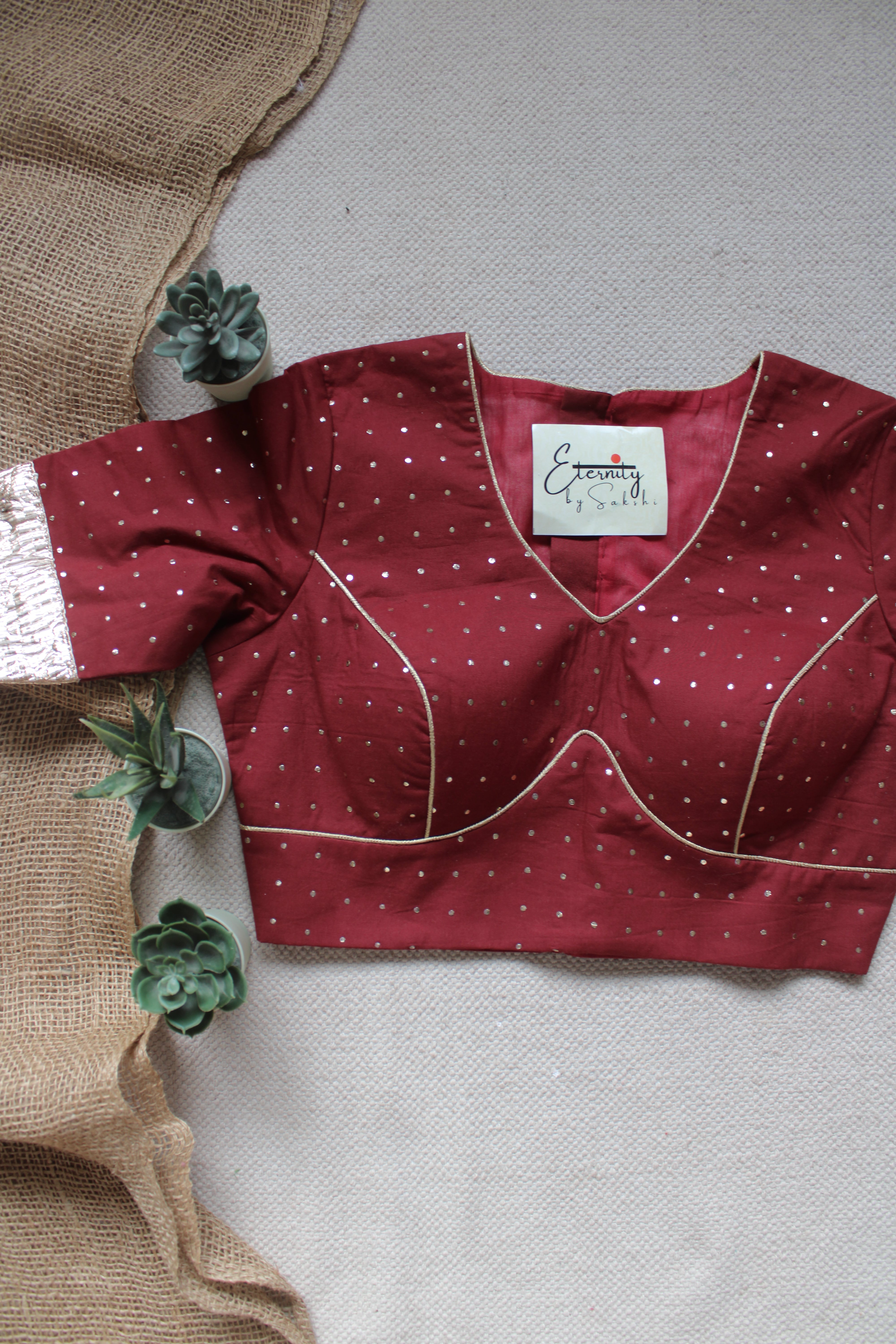 Maroon Navratri Amba Blouse
