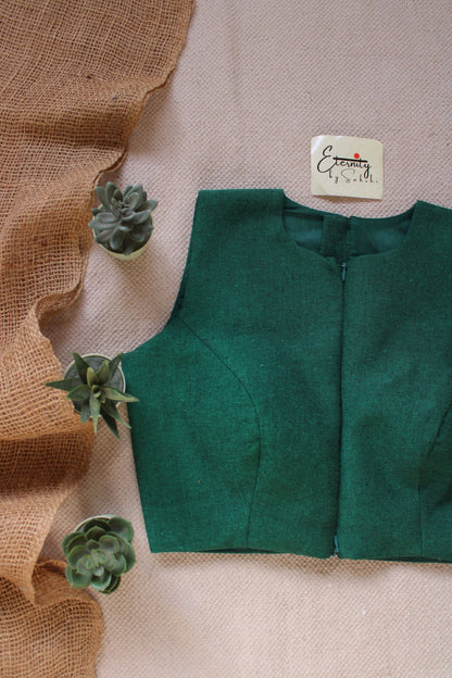 Green Leafy Double Zip Mood Blouse - Eternity by Sakshi