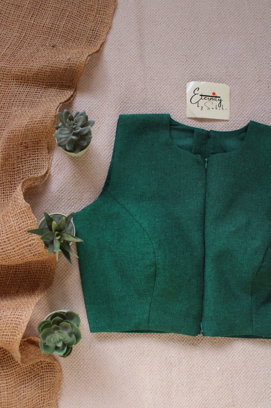 Green Leafy Double Zip Mood Blouse - Eternity by Sakshi