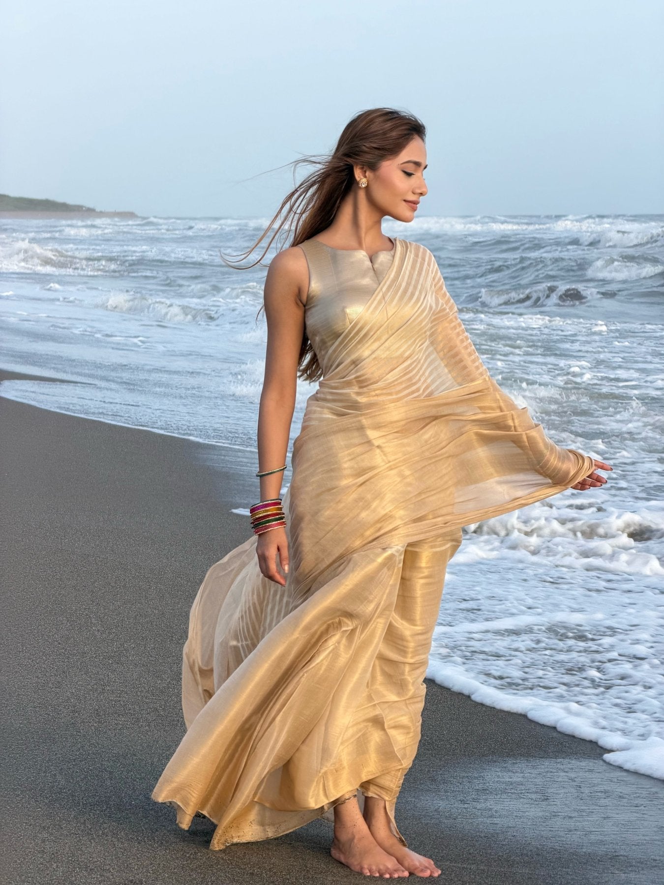 Gold Namasya Onam Saree - Eternity by Sakshi