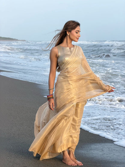 Gold Namasya Onam Saree - Eternity by Sakshi