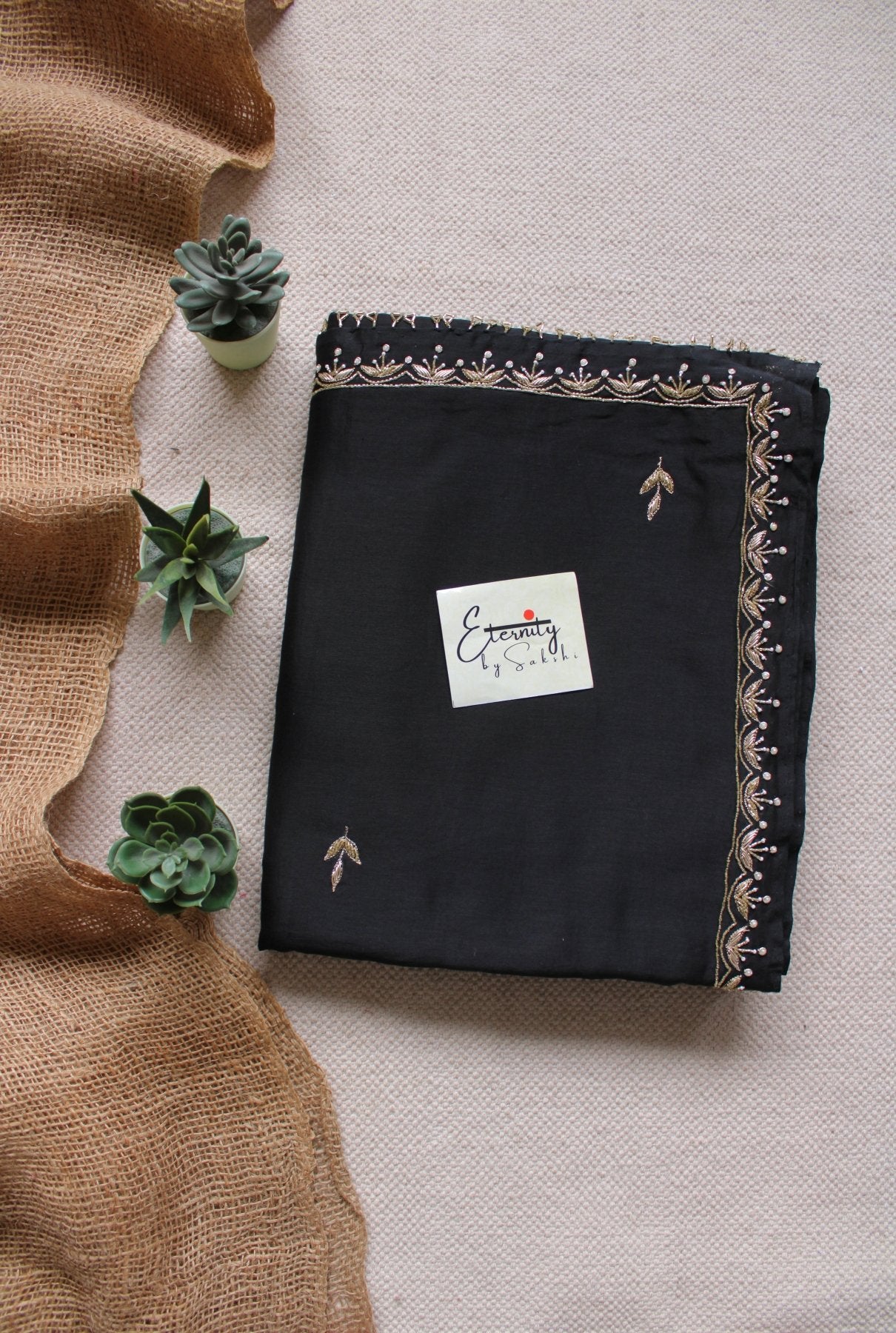 Black Nazrana Saree - Eternity by Sakshi