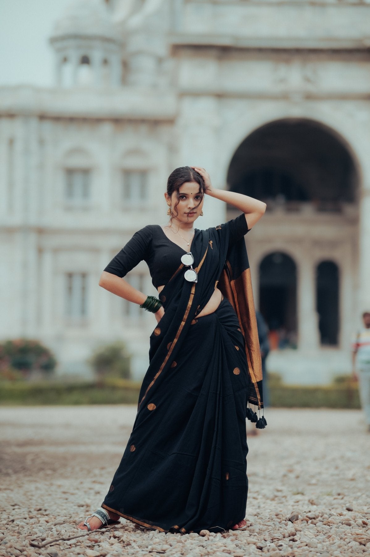 Black Polka Saree - Eternity by Sakshi