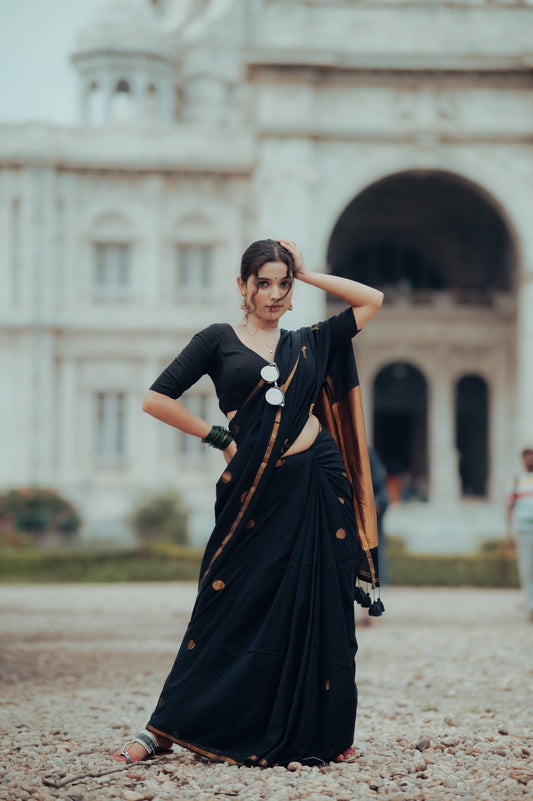 Black Polka Saree - Eternity by Sakshi