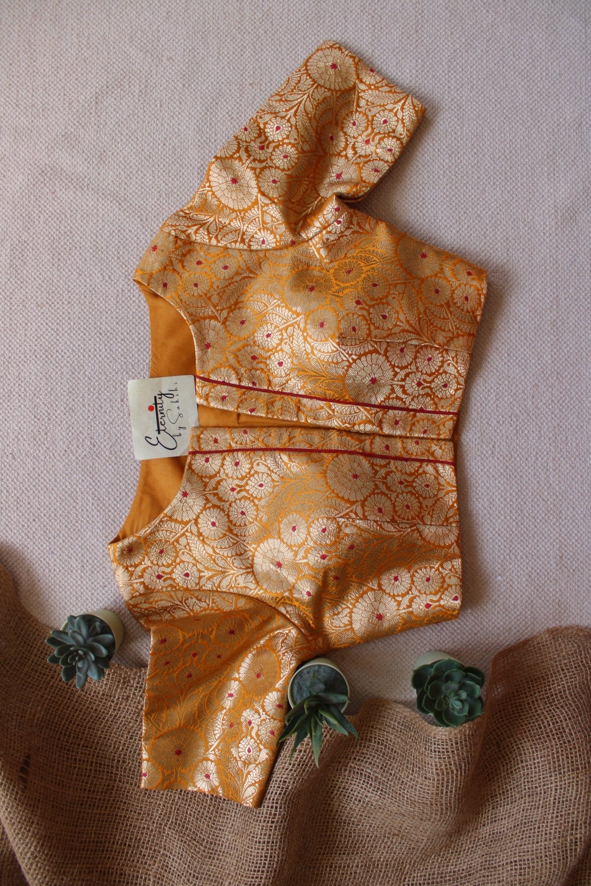 Yellow Utsav Brocade Blouse - Eternity by Sakshi