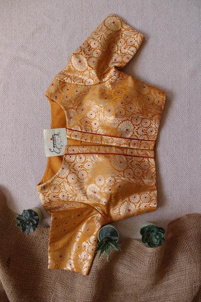 Yellow Utsav Brocade Blouse - Eternity by Sakshi