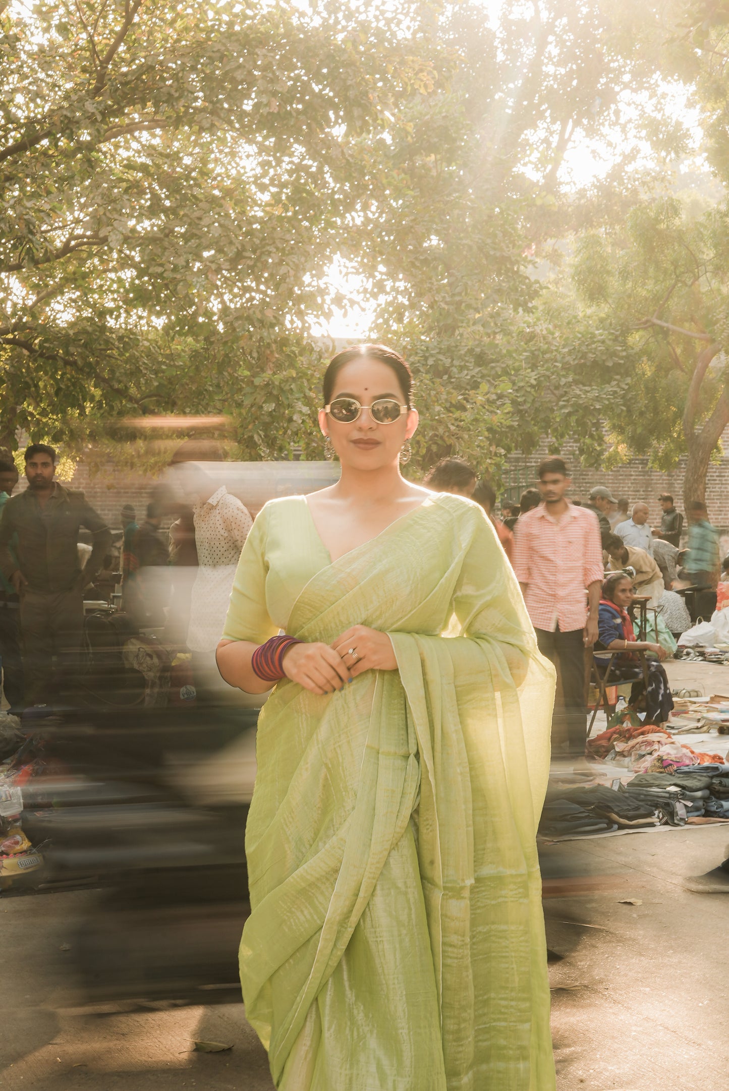 Mint Molten Saree