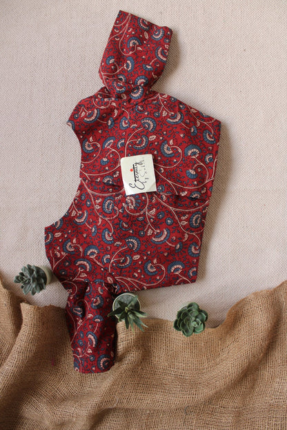 Ajrakh – Maroon Floral Blouse - Eternity by Sakshi