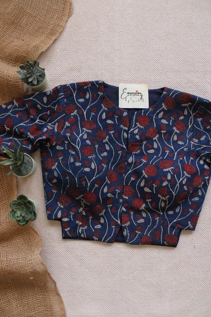 Dark Blue Rosevine Blouse - Eternity by Sakshi