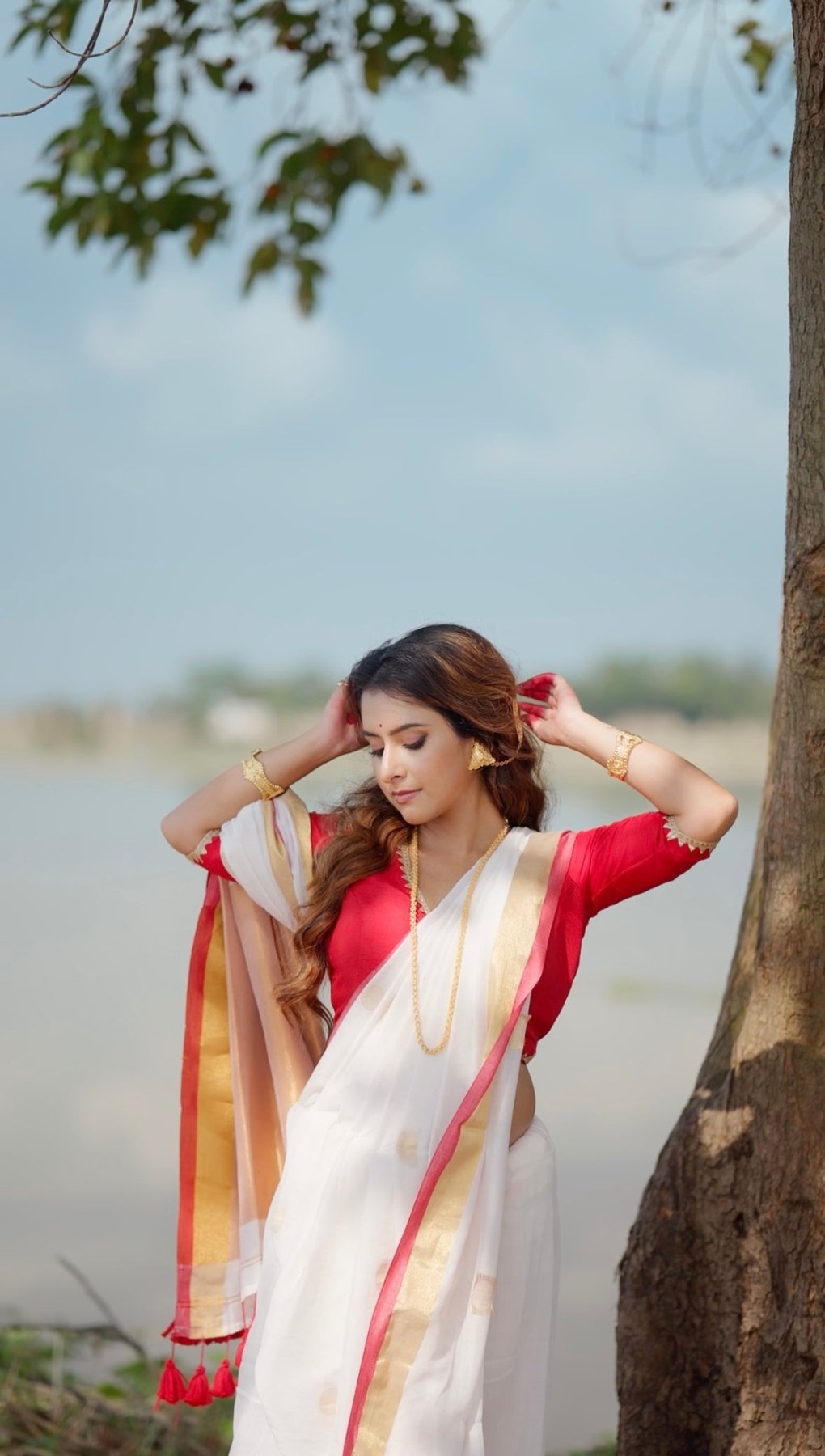 Pujo Polka Saree - Eternity by Sakshi