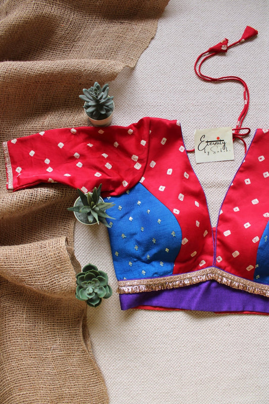 Red Bandhani Blouse - Eternity by Sakshi