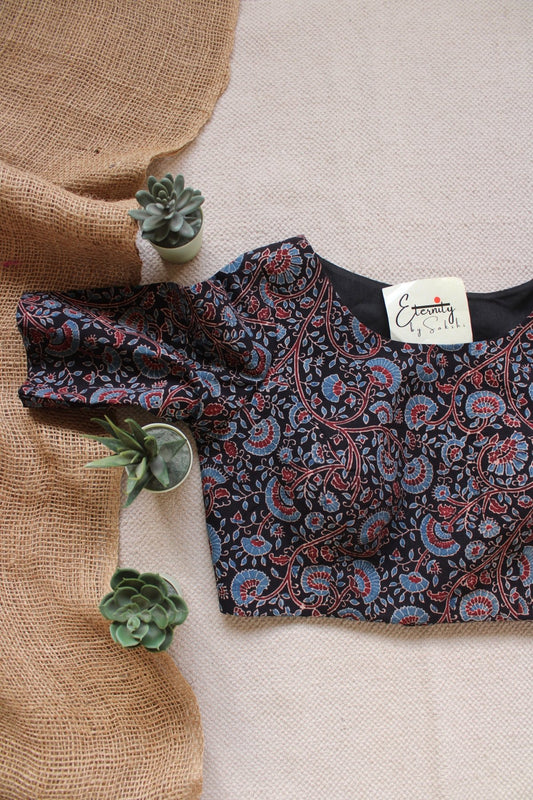 Ajrakh Black – Indigo Vine Blouse - Eternity by Sakshi
