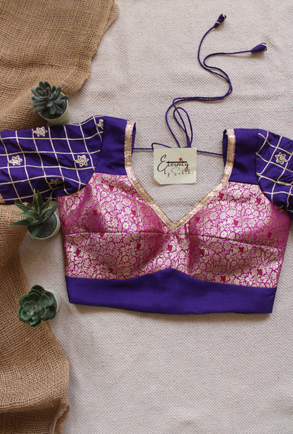 Purple Pink Patch Blouse