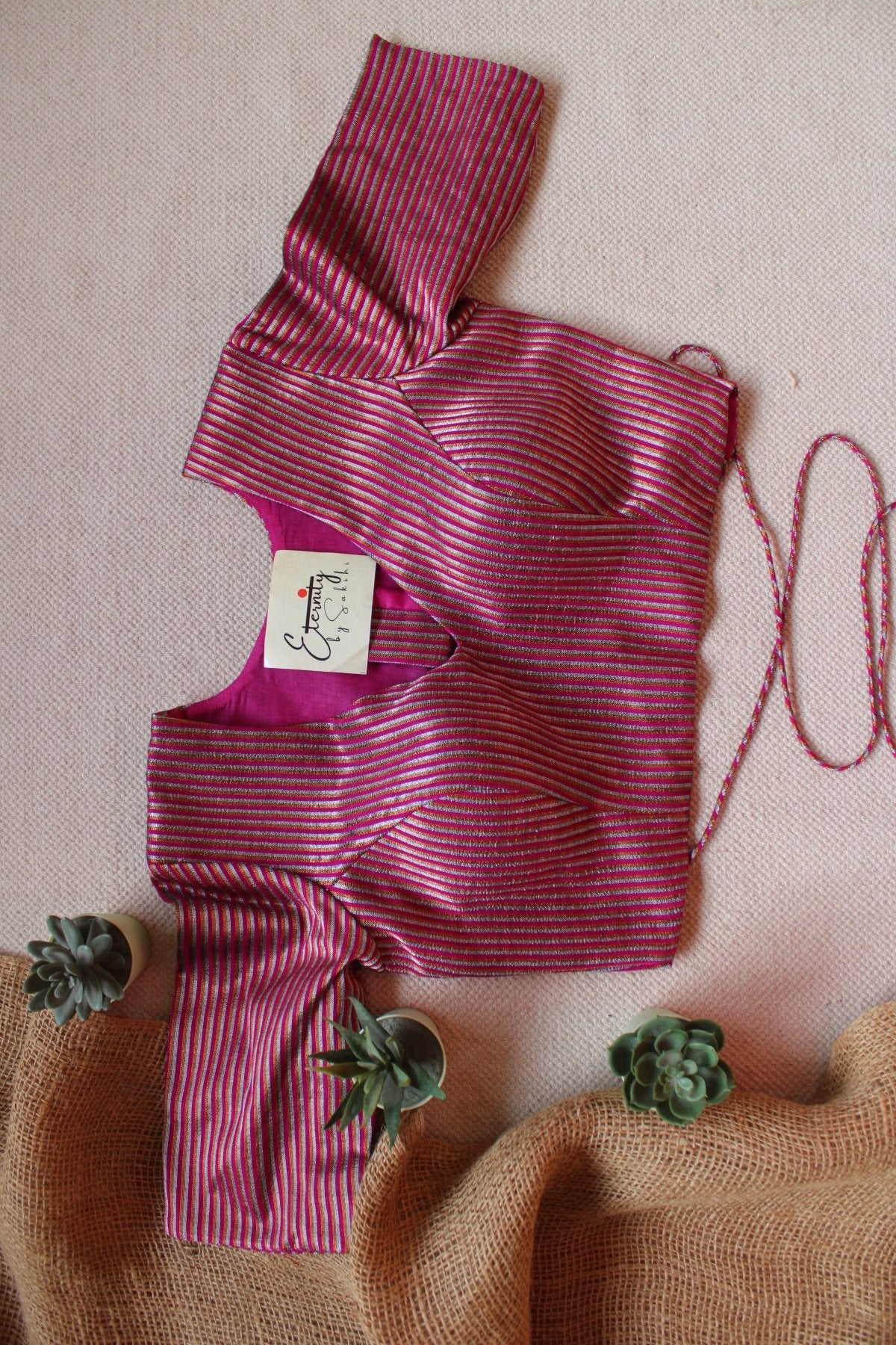 Pink Rimjhim Blouse - Eternity by Sakshi